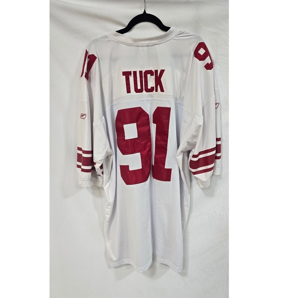 Reebok NFL men 58 NY Giants Justin Tuck #91 football white jersey sport - Picture 7 of 8